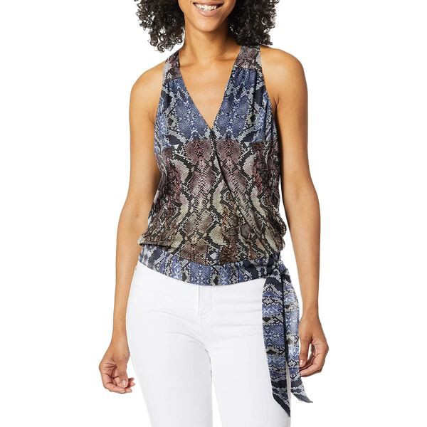 パーカー レディース シャツ トップス Women's Kenna Sleeveless Wrap Front Top Python Multi