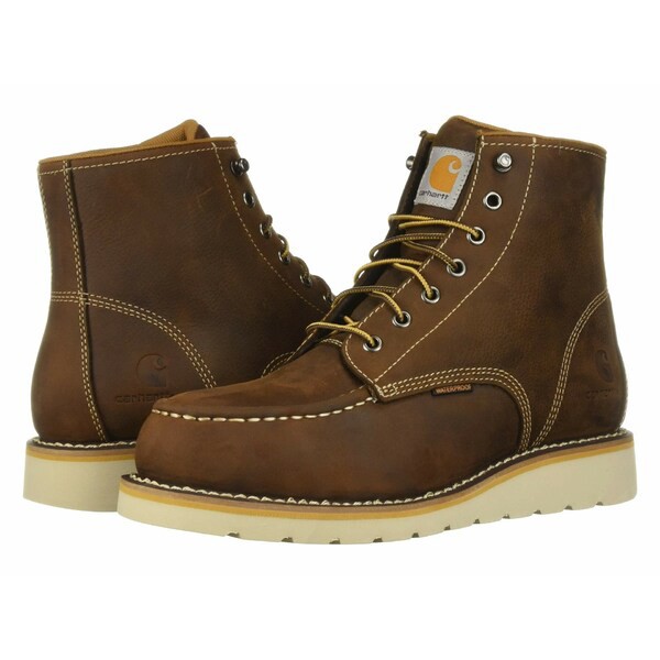 カーハート メンズ ブーツ＆レインブーツ シューズ 6" Steel Toe Waterproof Wedge Boot Dark Bison Oil Tanned