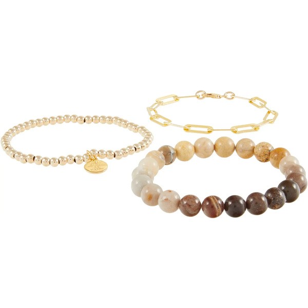 ディーバークレイ レディース ブレスレット・バングル・アンクレット アクセサリー Beige Ombre Gemstone Bracelet Stack Beige