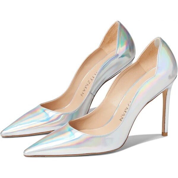 スチュアート ワイツマン レディース ヒール シューズ Stuart 100 Scallop Pump Silver