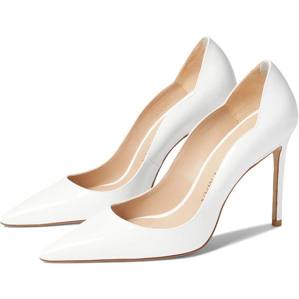 スチュアート ワイツマン レディース ヒール シューズ Stuart 100 Scallop Pump White