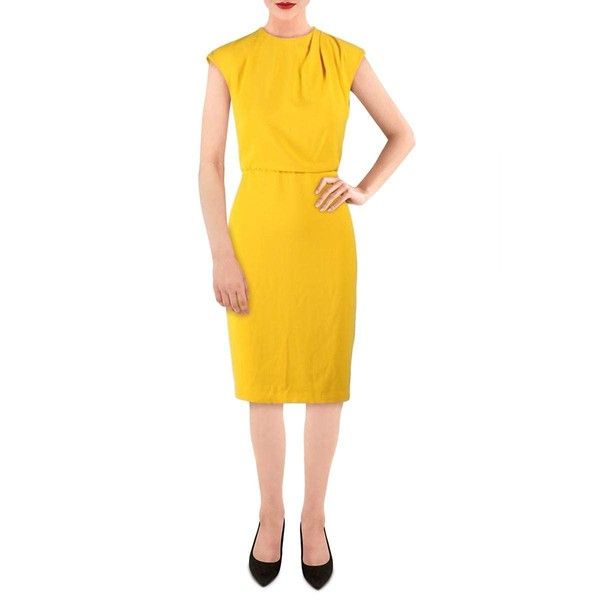 ホルストンヘリテイジ レディース ワンピース トップス Women's Cap Sleeve Draped Neck Crepe Dress Topaz