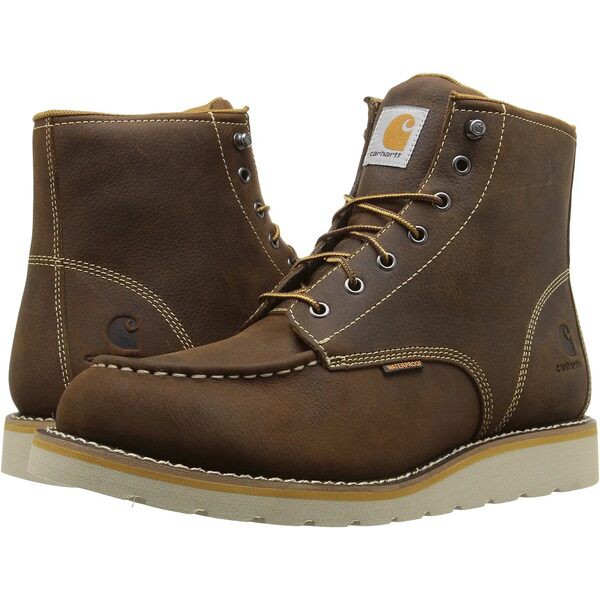 カーハート メンズ ブーツ＆レインブーツ シューズ 6-Inch Non-Safety Toe Wedge Boot Brown Oil Tanned Leather