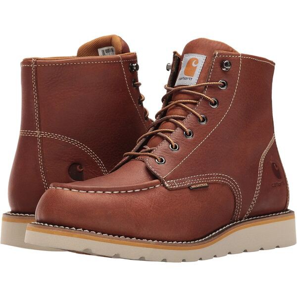 カーハート メンズ ブーツ＆レインブーツ シューズ 6-Inch Non-Safety Toe Wedge Boot Tan Oil Tanned Leather