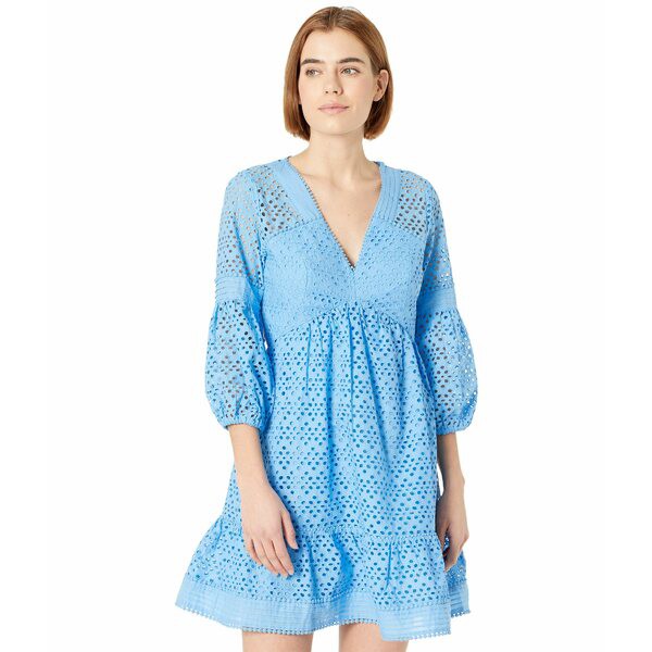 リリーピュリッツァー レディース ワンピース トップス Lucinda Dress Zanzibar Blue Tideline Eyelet