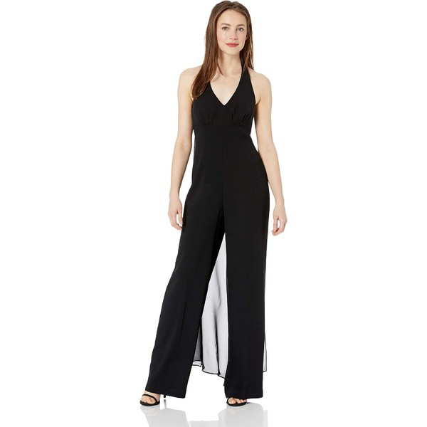 トリーナターク レディース ジャンプスーツ トップス Women's Rossini Halter Jumpsuit with Chiffon Black