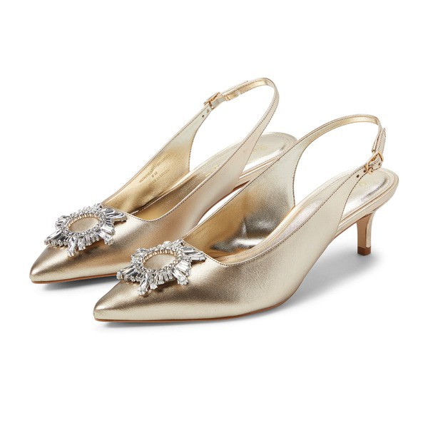 リリーピュリッツァー レディース ヒール シューズ Shaina Embellished Slingback Gold Metallic