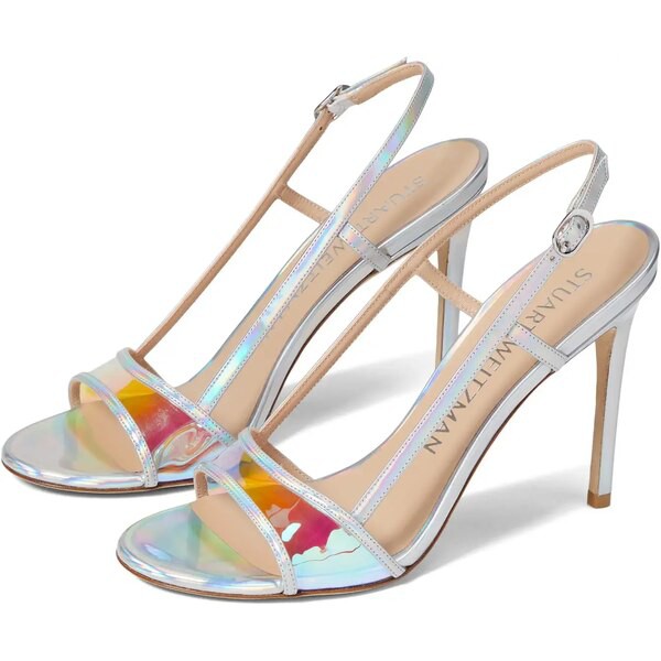 スチュアート ワイツマン レディース ヒール シューズ Mondrian 100 Sandal Silver/Aurora