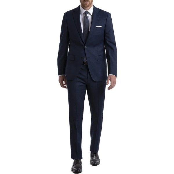 カルバンクライン メンズ カジュアルパンツ ボトムス Men's Slim Fit Dress Pant Blue Birdseye