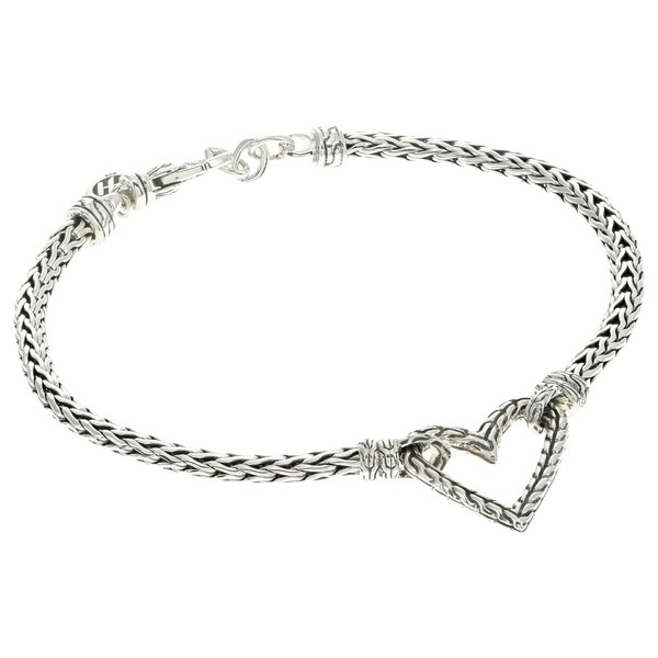 ジョン・ハーディー レディース ブレスレット・バングル・アンクレット アクセサリー Classic Chain Manah Slim Chain Heart Bracelet wi