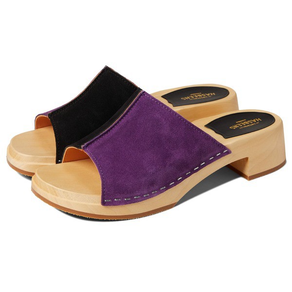 スウェディッシュハズビーンズ レディース ヒール シューズ Combo Clog Nero/Viola