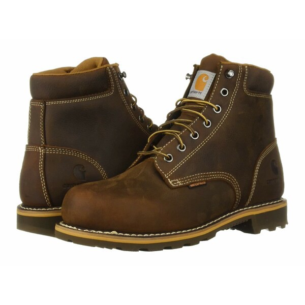 カーハート メンズ ブーツ＆レインブーツ シューズ 6" Plain Toe Waterproof Soft Toe Boot Dark Bison Oil Tanned