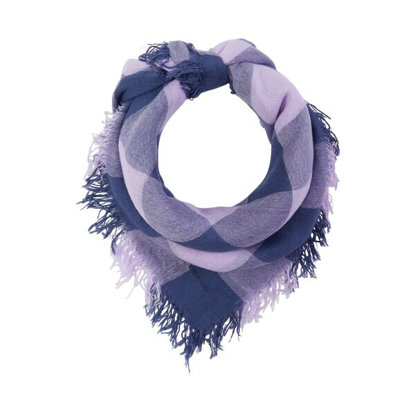 チャンルー レディース マフラー・ストール・スカーフ アクセサリー Cashmere and Silk Checkered Scarf Crown Blue