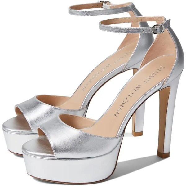 スチュアート ワイツマン レディース ヒール シューズ Disco Platform Sandal Silver