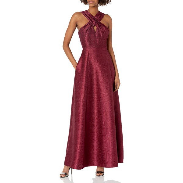 ホルストンヘリテイジ レディース ワンピース トップス Women's Cross Neck Twill Gown Cranberry