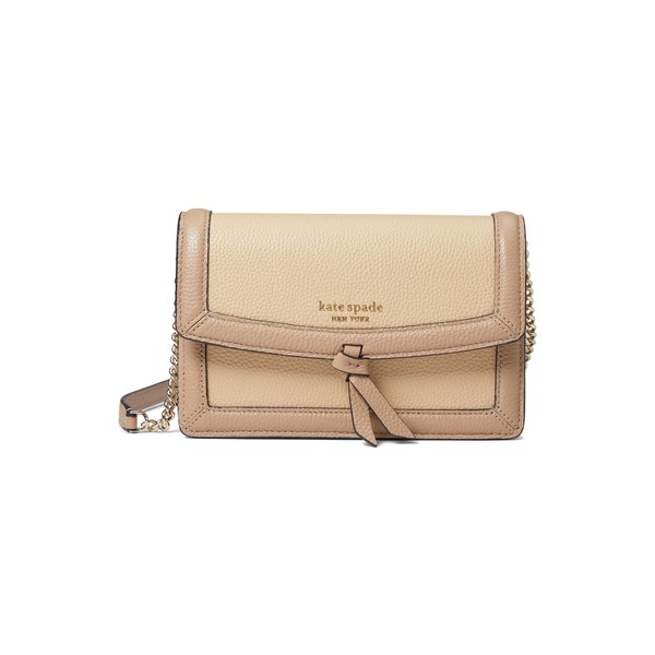 ケイト スペード レディース ハンドバッグ バッグ Knott Color-Blocked Pebbled Leather Flap Crossbody Warm Stone Multi