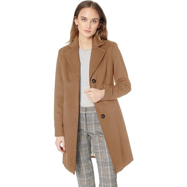 カルバンクライン レディース コート アウター Womens Classic Cashmere Wool Blend Coat Camel