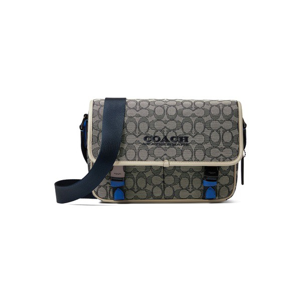 コーチ メンズ ショルダーバッグ バッグ League Messenger Bag in Signature Jacquard Navy/Steam