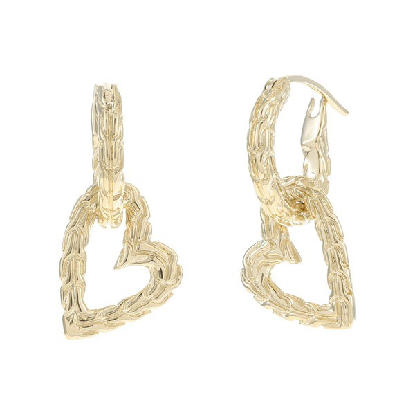 ジョン・ハーディー レディース ピアス＆イヤリング アクセサリー Classic Chain Manah Heart Drop Earrings 14K Gold