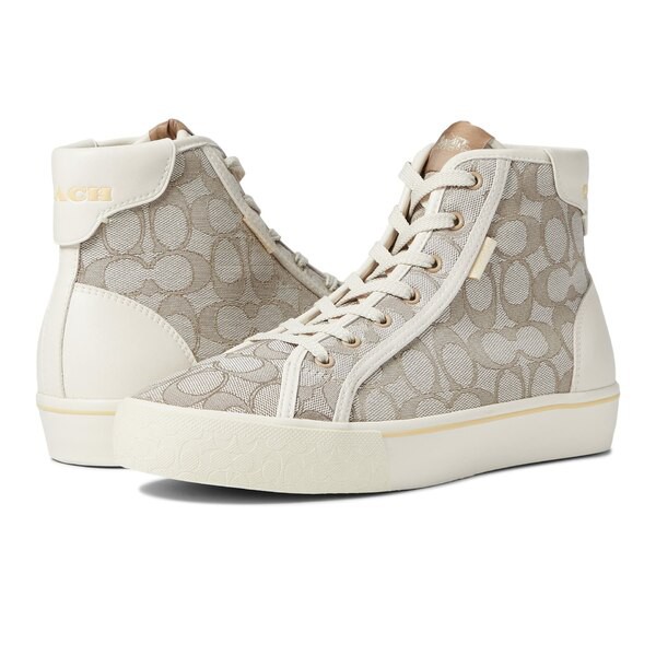 コーチ レディース スニーカー シューズ Citysole Jacquard High-Top Platform Beige