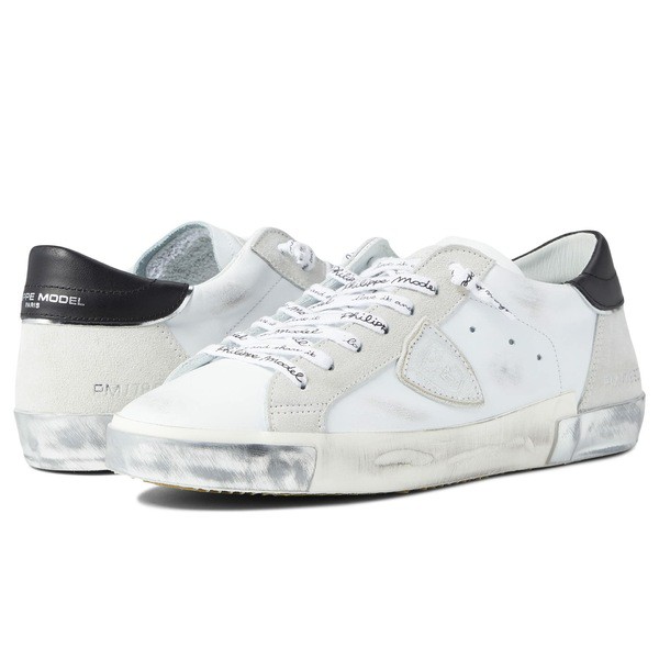 フィリップモデル メンズ スニーカー シューズ PRSX Low Sneaker Foxy Lamine'/Blanc Argent