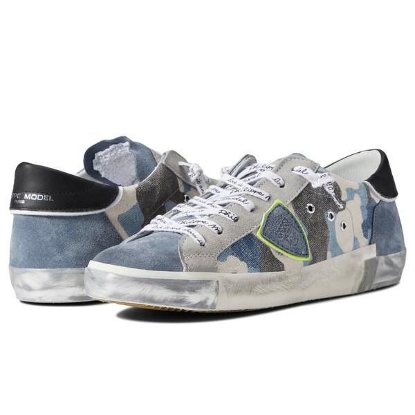 フィリップモデル メンズ スニーカー シューズ PRSX Low Sneaker Camouflage/Bleu Beige