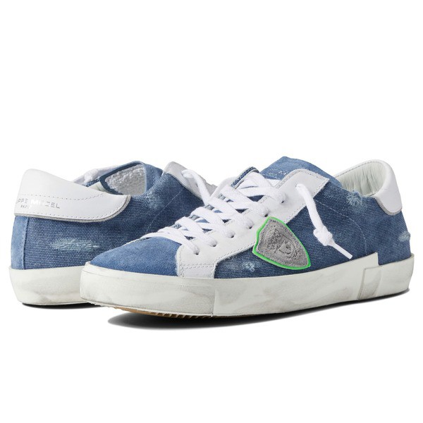 フィリップモデル メンズ スニーカー シューズ PRSX Low Sneaker Canvas Vintage/Bleu Blanc