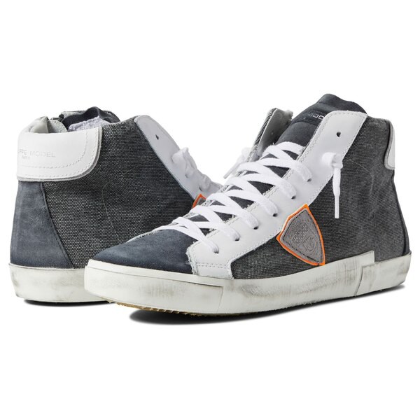 フィリップモデル メンズ スニーカー シューズ PRSX High Top Sneaker Canvas Vintage/Noir Blanc