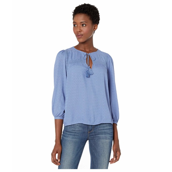 春の最新作 送料無料 ラッキーブランド レディース シャツ トップス Laura Lace Peasant Top Colony Blue 人気商品再入荷 Farmerscentre Com Ng