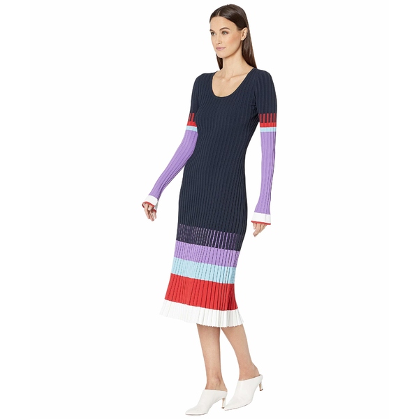 最高の プラバルグラング レディース ワンピース トップス Scoop Neck Color Blocked Long Sleeve Dress Navy Multi 高質で安価 Olsonesq Com
