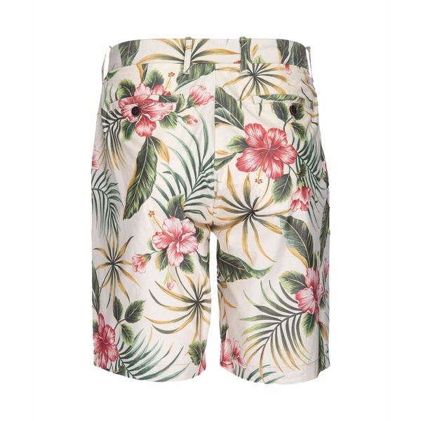 売り切れ必至 ニフティ ジーニアス メンズ ハーフ ショーツ ボトムス Morgan Bermuda Shorts In Hawaiian Print Cream ロングセラー Www Centrodeladultomayor Com Uy