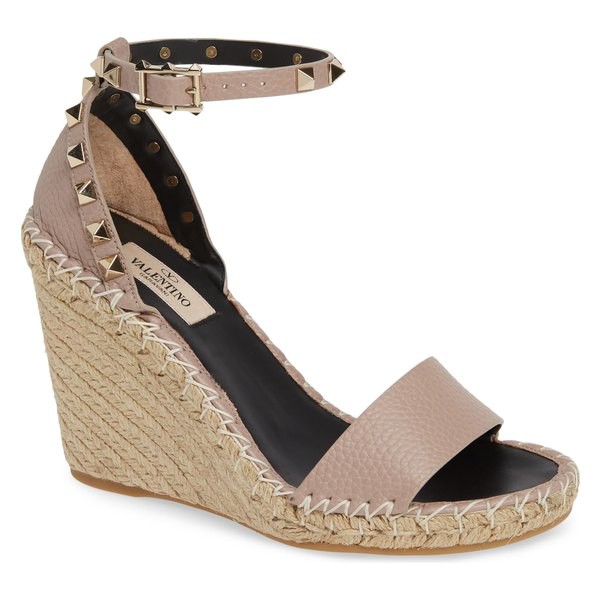 valentino rockstud espadrille wedge