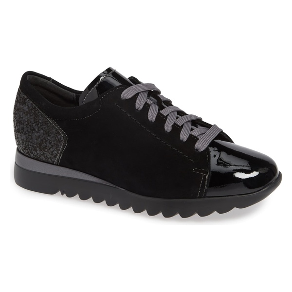 【国内正規総代理店アイテム】 ムンロー レディース スニーカー シューズ Munro Kellee Derby (Women) Black Patent/ Black Suede, シガーダイレクト c4b1828b