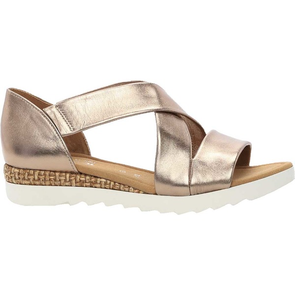 専門ショップ ガボール レディース サンダル シューズ 82-711 Strappy Sandal Beige Metallic Leather, くすりの勉強堂 アネックス 7504adf9
