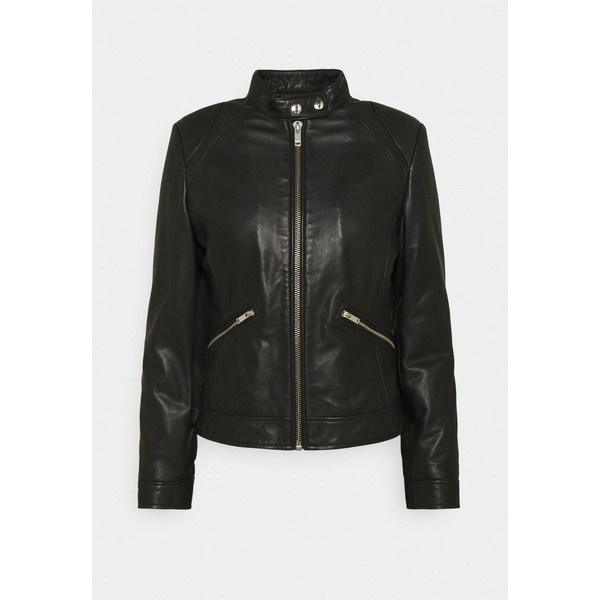 ドンダップ レディース コート アウター BIKER - Leather jacket - black black