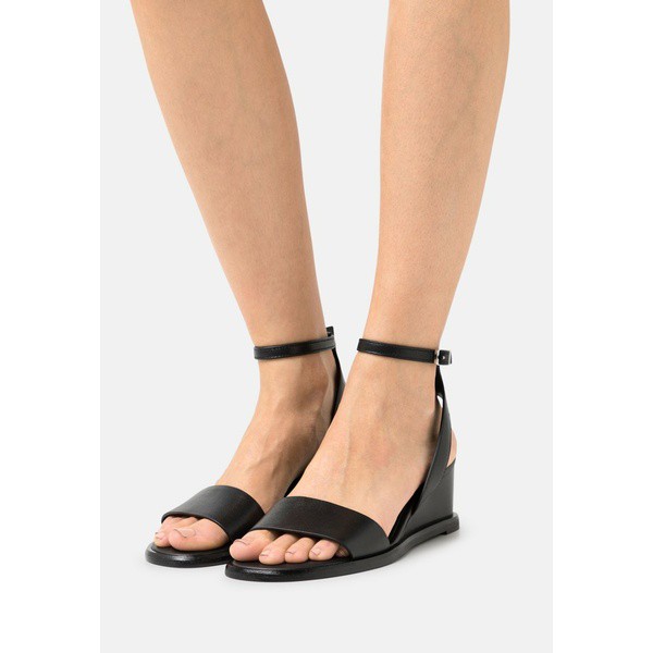 カルバンクライン レディース サンダル シューズ WEDGE - Wedge sandals - black black