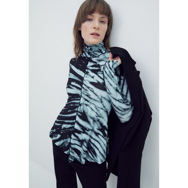 プロエンザ スクーラー ホワイト レーベル レディース Tシャツ トップス SPIRAL TIE DYE TURTLENECK - Long sleeved top - aqua/black aq