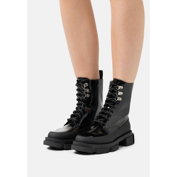 ツインセット レディース ブーツ＆レインブーツ シューズ ANFIBIO FONDO COMBAT - Lace-up ankle boots - nero nero