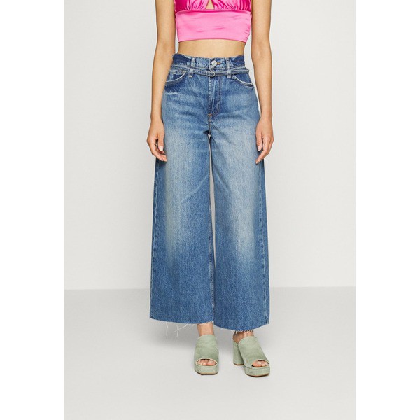 フレームデニム レディース カジュアルパンツ ボトムス PIXIE HIGH RISE BAGGY PANT RAW AFTER - Relaxed fit jeans - mykonos mykonos