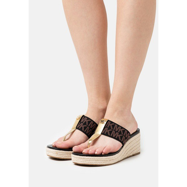 マイケルコース レディース サンダル シューズ VERITY WEDGE - T-bar sandals - black/mocha black/mocha