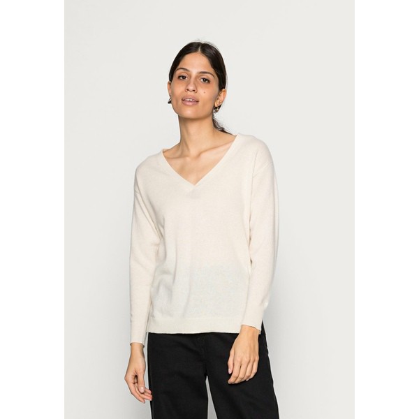 カルバンクライン レディース パーカー・スウェットシャツ アウター CASHMERE V NECK SWEATER - Jumper - ecru ecru