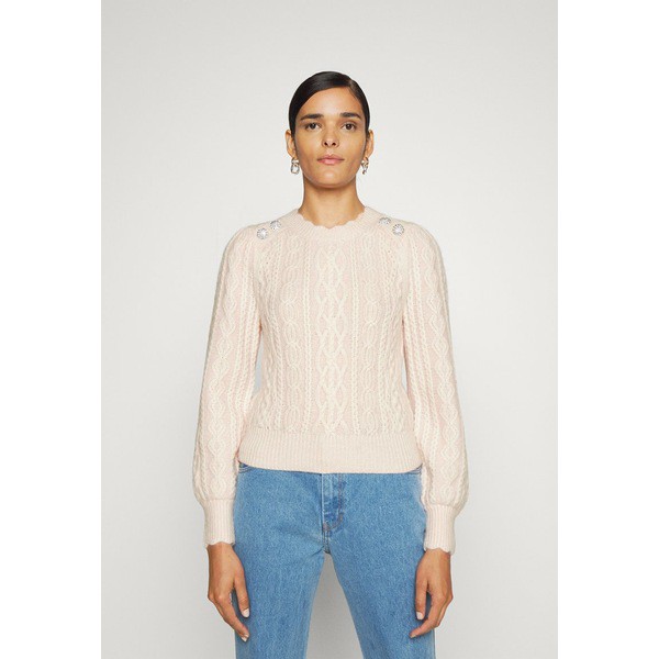 ニードルアンドスレッド レディース パーカー・スウェットシャツ アウター CABLE JEWELLED BUTTON MIDLINE - Jumper - light pink/champa