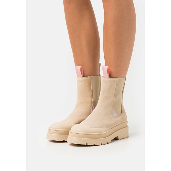 スコッチアンドソーダ レディース ブーツ＆レインブーツ シューズ AUBRI - Platform ankle boots - beige beige