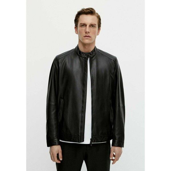 マッシモ ドゥッティ メンズ パーカー・スウェットシャツ アウター Leather jacket - black black