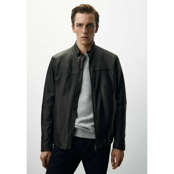 マッシモ ドゥッティ メンズ パーカー・スウェットシャツ アウター Leather jacket - black black