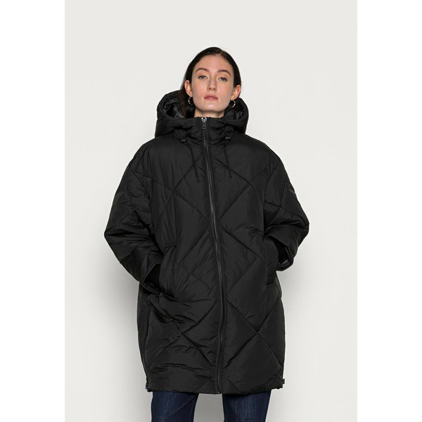 マルコポーロ デニム レディース コート アウター MID LENGTH PUFFER JACKET BIG HOOD - Winter coat - black black