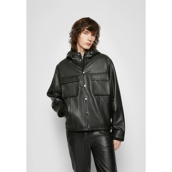 デッドウッド メンズ コート アウター KODIAK - Leather jacket - black black