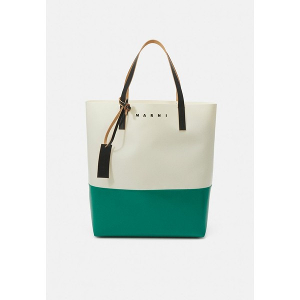 マルニ レディース トートバッグ バッグ TRIBECA UNISEX - Tote bag - silk white/sea green/black silk white/sea green/black