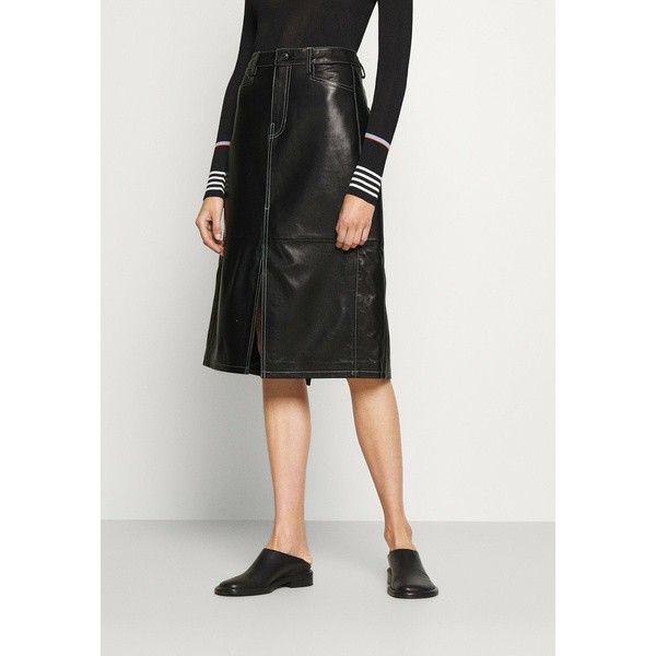 プロエンザ スクーラー ホワイト レーベル レディース スカート ボトムス STRAIGHT SKIRT - Leather skirt - black black