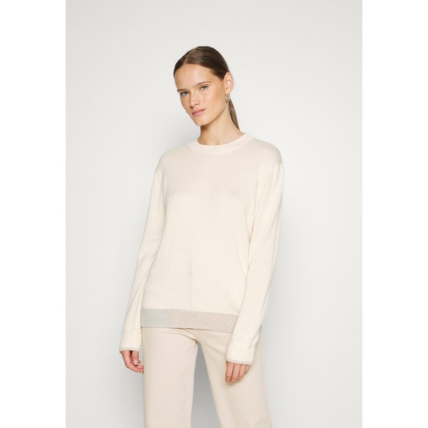 セオリー レディース パーカー・スウェットシャツ アウター SOLID CREW - Jumper - ecru/light heather grey/pale ecru/light heather gr